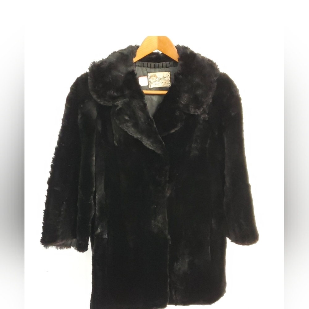 Vintage 50's Fur Coat by Jonas Brothers Alaska Dark Brown Midi Length